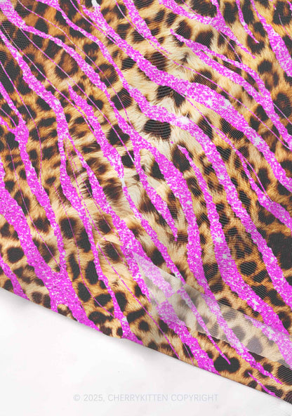 Sparkle Pink Leopard Y2K Mesh Cami Tank Cherrykitten