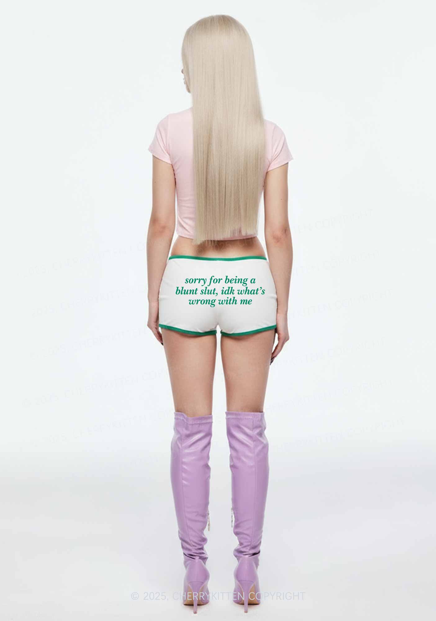 Sorry For Being A Blunt Slxt Y2K Booty Shorts Cherrykitten