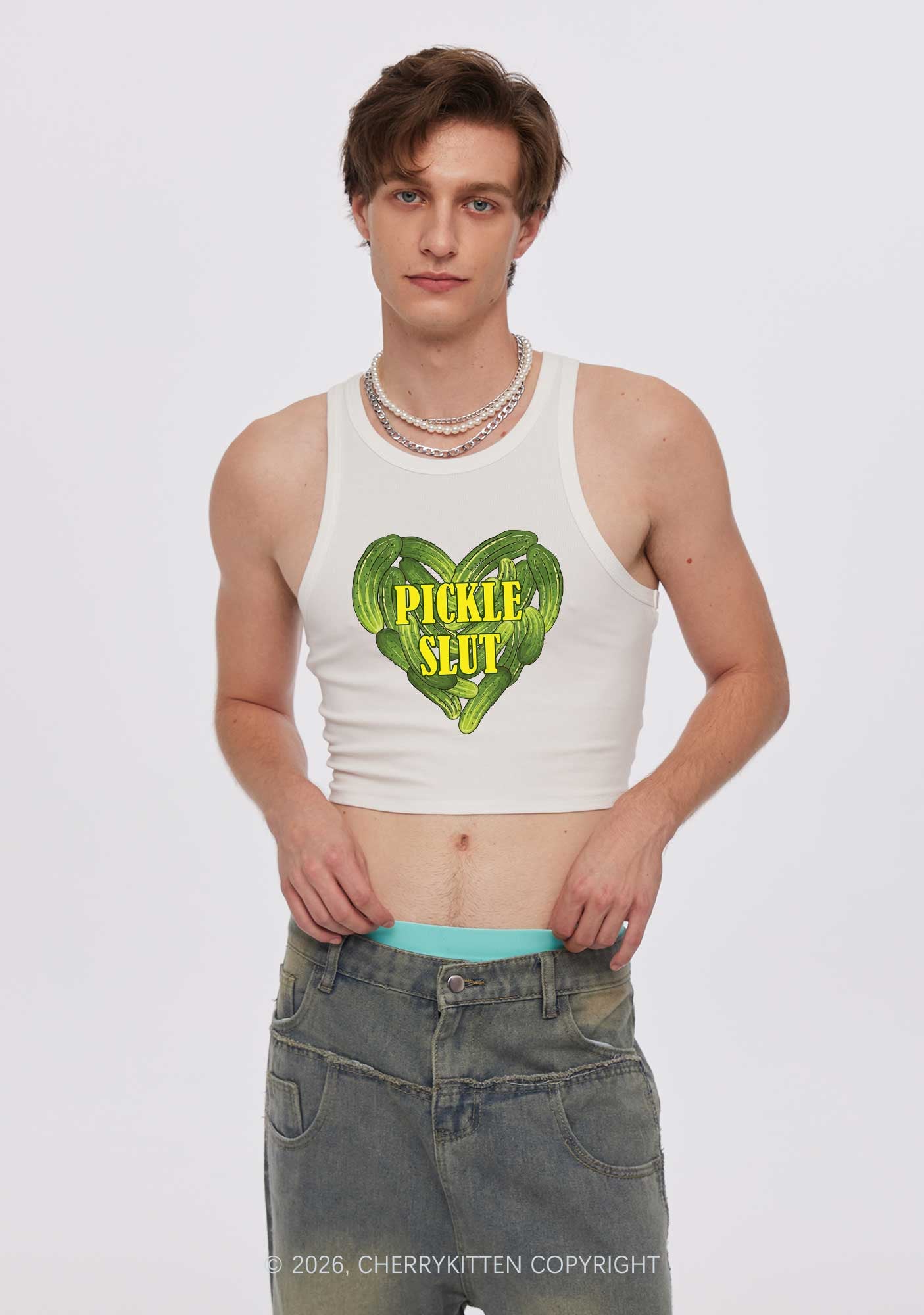 Pickle Slxt Valentine's Day Y2K Crop Tank Top Cherrykitten