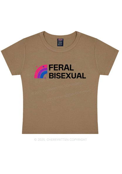 Feral Bisexual Pride Y2K Baby Tee Cherrykitten