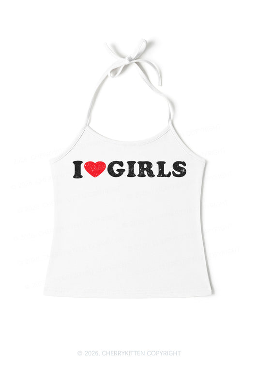 I Love Girls Pride Y2K Halter Neck Cami Cherrykitten