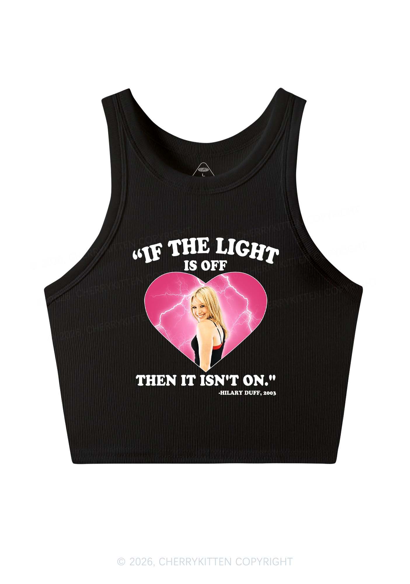 If The Light Is Off Y2K Crop Tank Top Cherrykitten