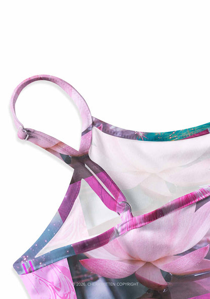 Pink Unicorn Collage Art Y2K Print Slip Dress Cherrykitten