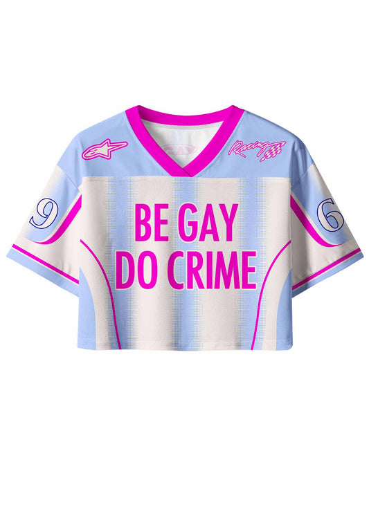 Purple Be Gay Do Crime Pride Y2K Crop Sport Jersey Shirts Cherrykitten