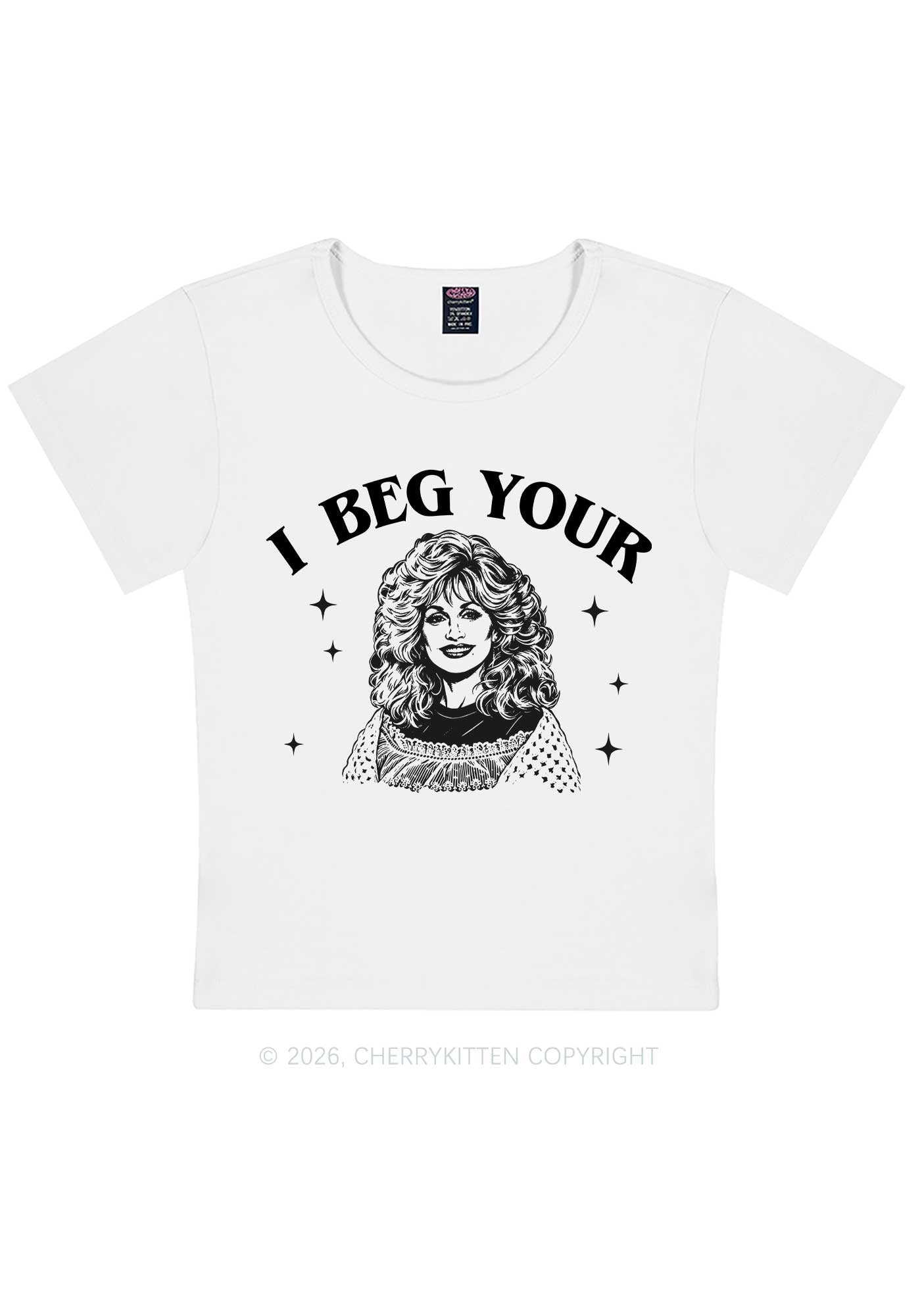 I Beg Your DP Y2K Baby Tee Cherrykitten