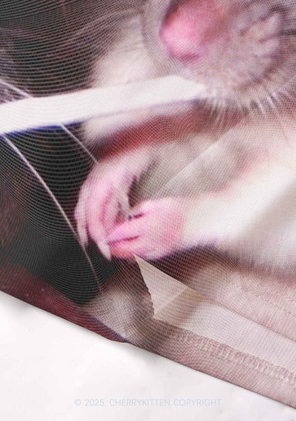 Smoking Rats Y2K Mesh Crop Top Cherrykitten