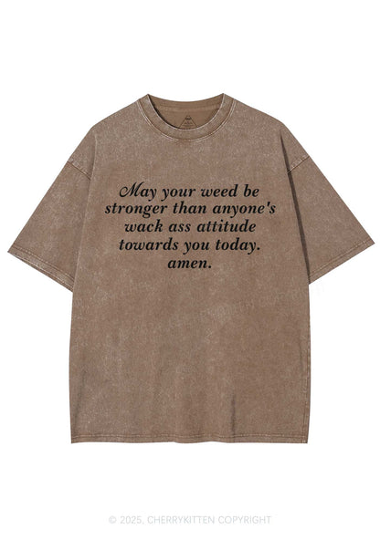 Stronger Than Wack Attitude Y2K Shirts Washed Tee Cherrykitten