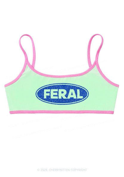 Glitter Feral Y2K Super Crop Cami Cherrykitten