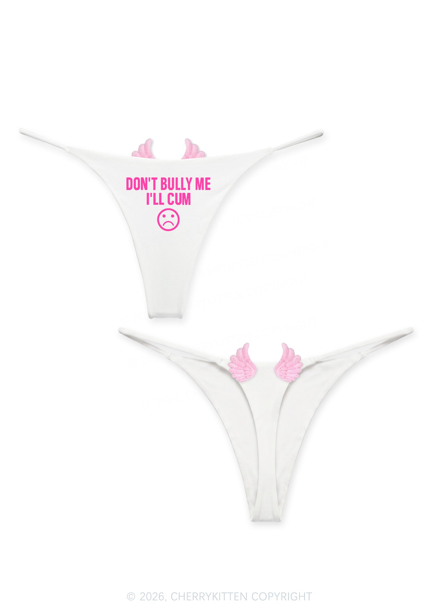 Dont Bully Me Y2K Goth Angel Wings Bikini String Thong Cherrykitten