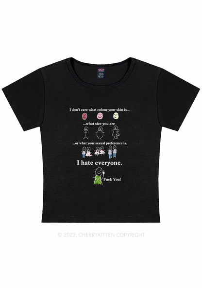 Curvy I Hate Everyone Y2K Baby Tee Cherrykitten