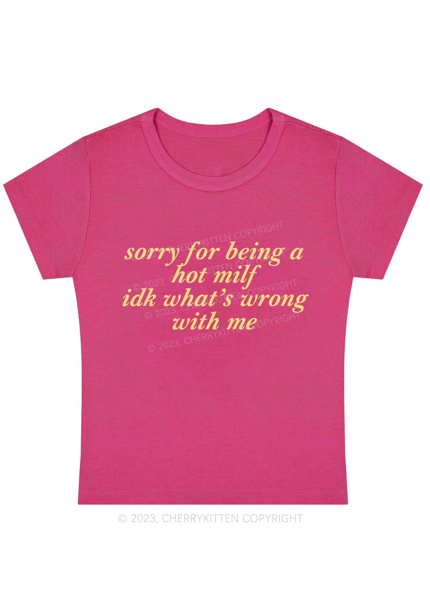 Sorry For Being A Hot Mxxf Y2K Baby Tee Cherrykitten