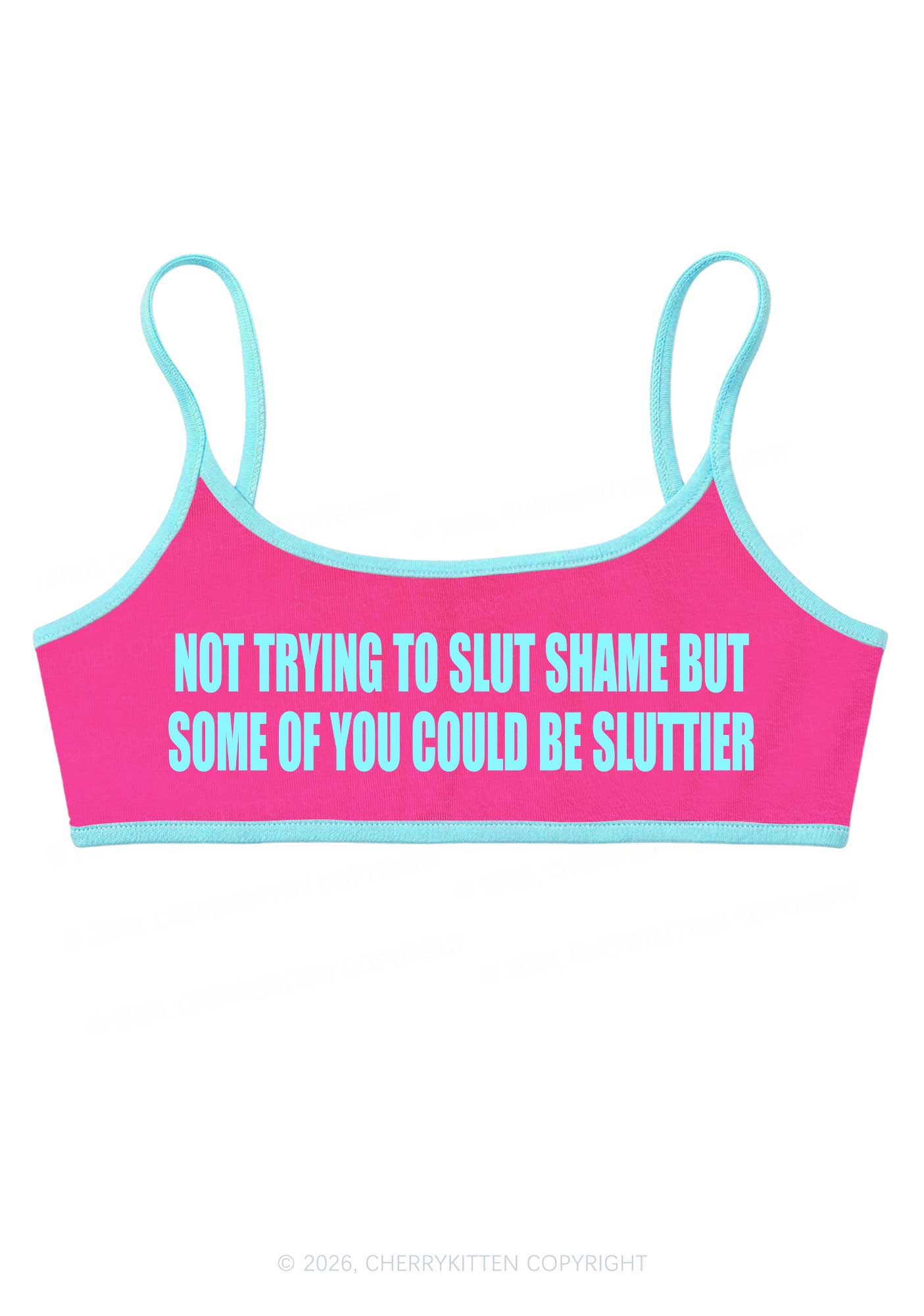 Not Trying To Slxt Shame Y2K Super Crop Cami Cherrykitten