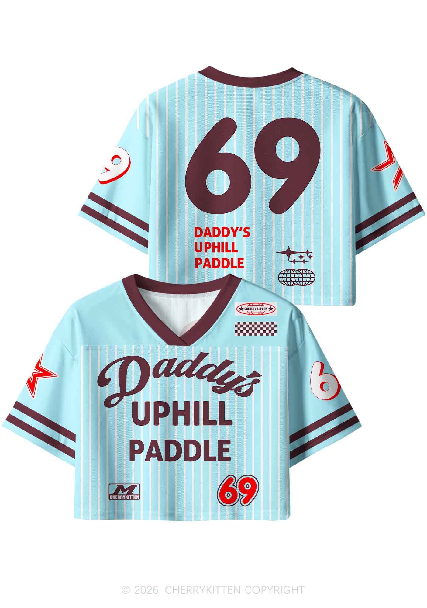 Daddys Uphill Paddle Y2K Crop Sport Jersey Shirts Cherrykitten