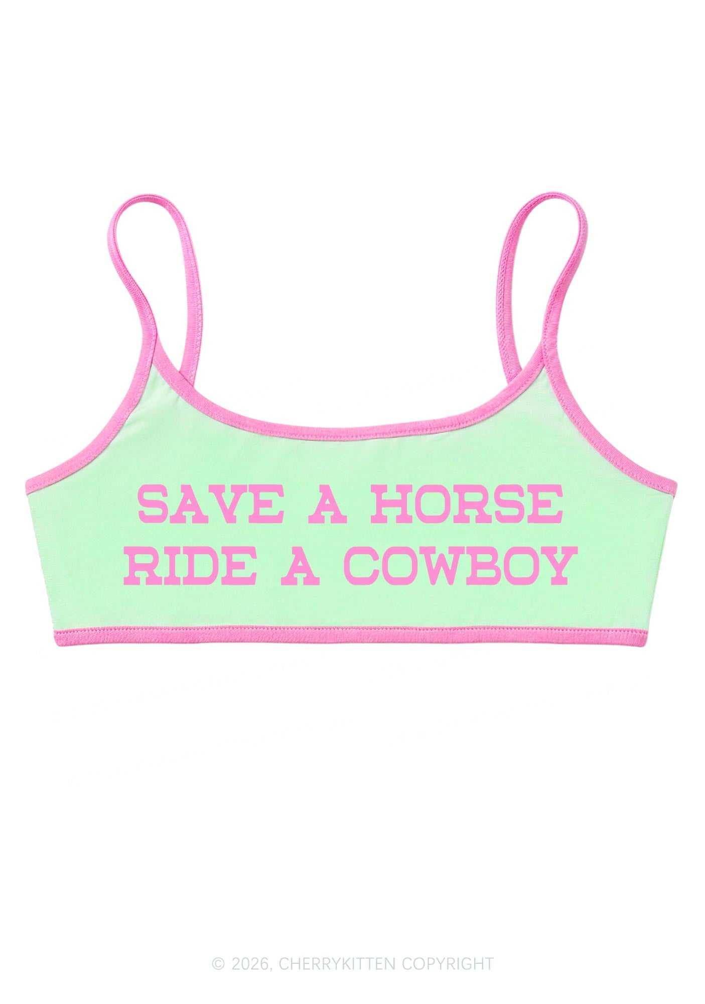 Ride A Cowboy Y2K Super Crop Cami Cherrykitten