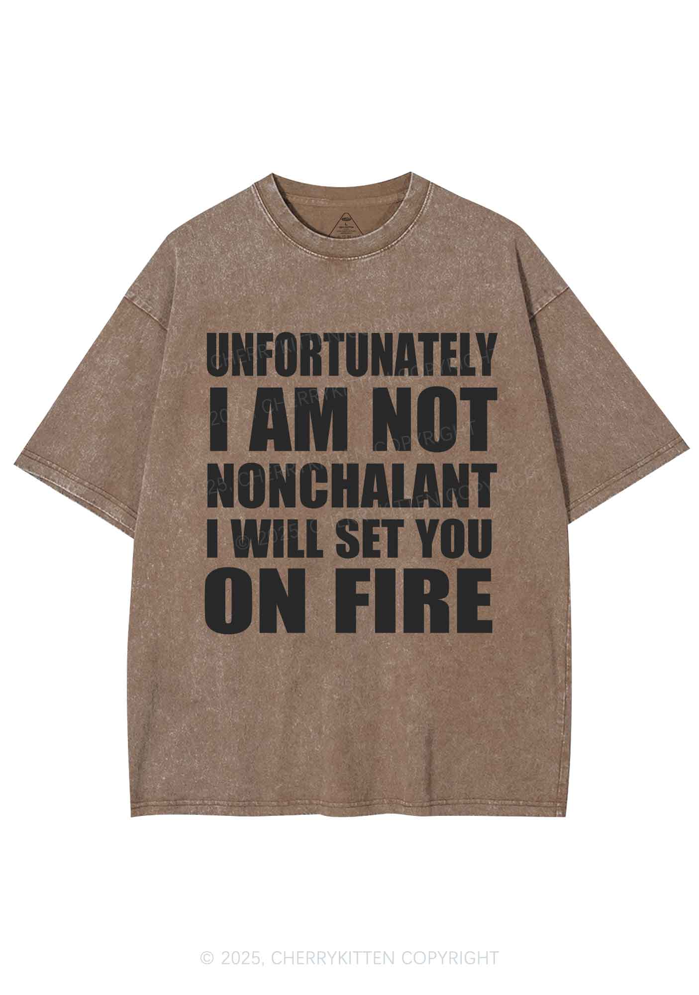 I Am Not On Fire Y2K Shirts Washed Tee Cherrykitten