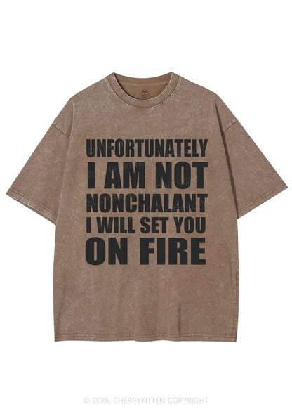 I Am Not On Fire Y2K Shirts Washed Tee Cherrykitten