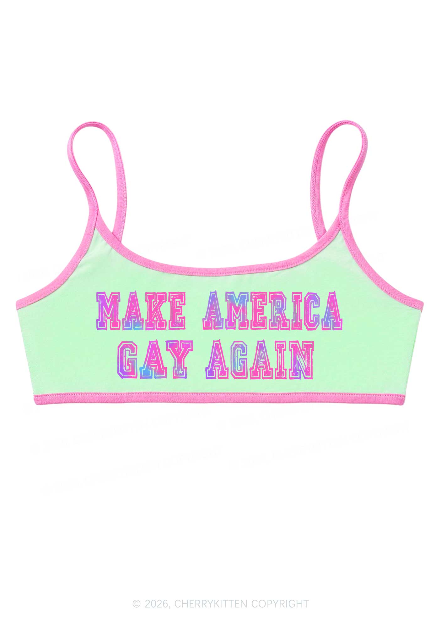 Make America Gay Again Y2K Super Crop Cami Cherrykitten