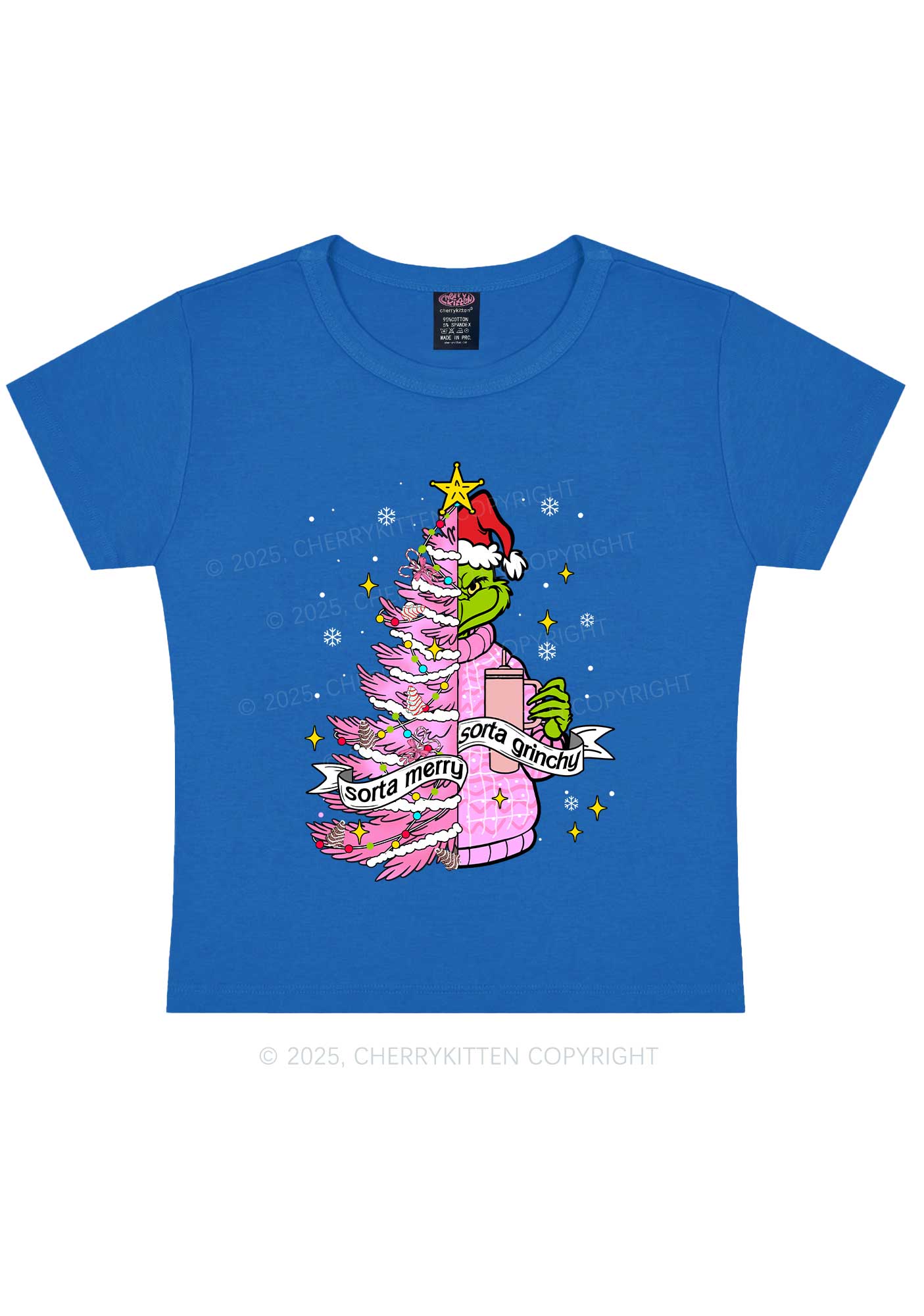 Christmas Sorta Merry Y2K Baby Tee Cherrykitten