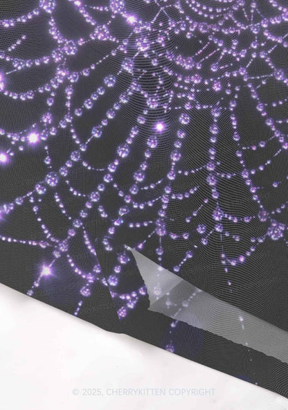Glistening Spiderweb Y2K Mesh Cami Tank Cherrykitten