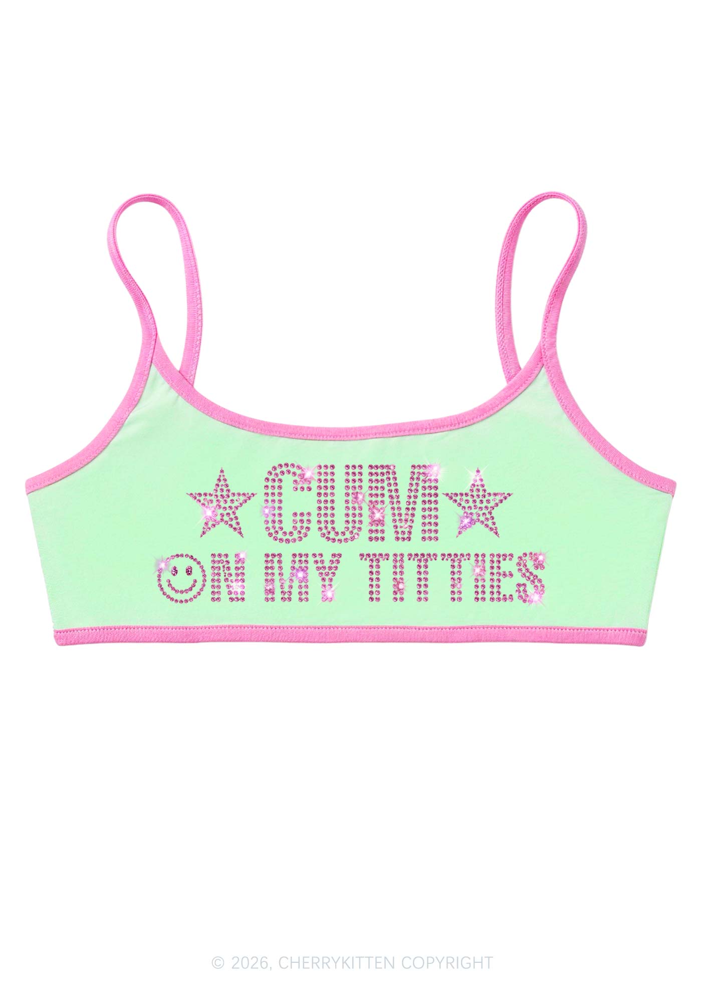 Rhinestone Cxm On My Txtties Y2K Super Crop Cami Cherrykitten