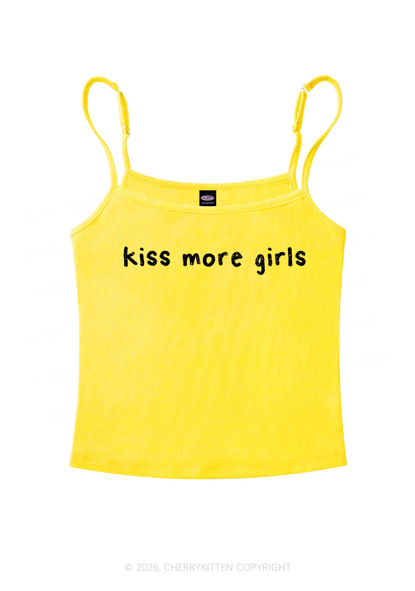 Kiss More Girls Pride Y2K Spaghetti Strap Cami Cherrykitten