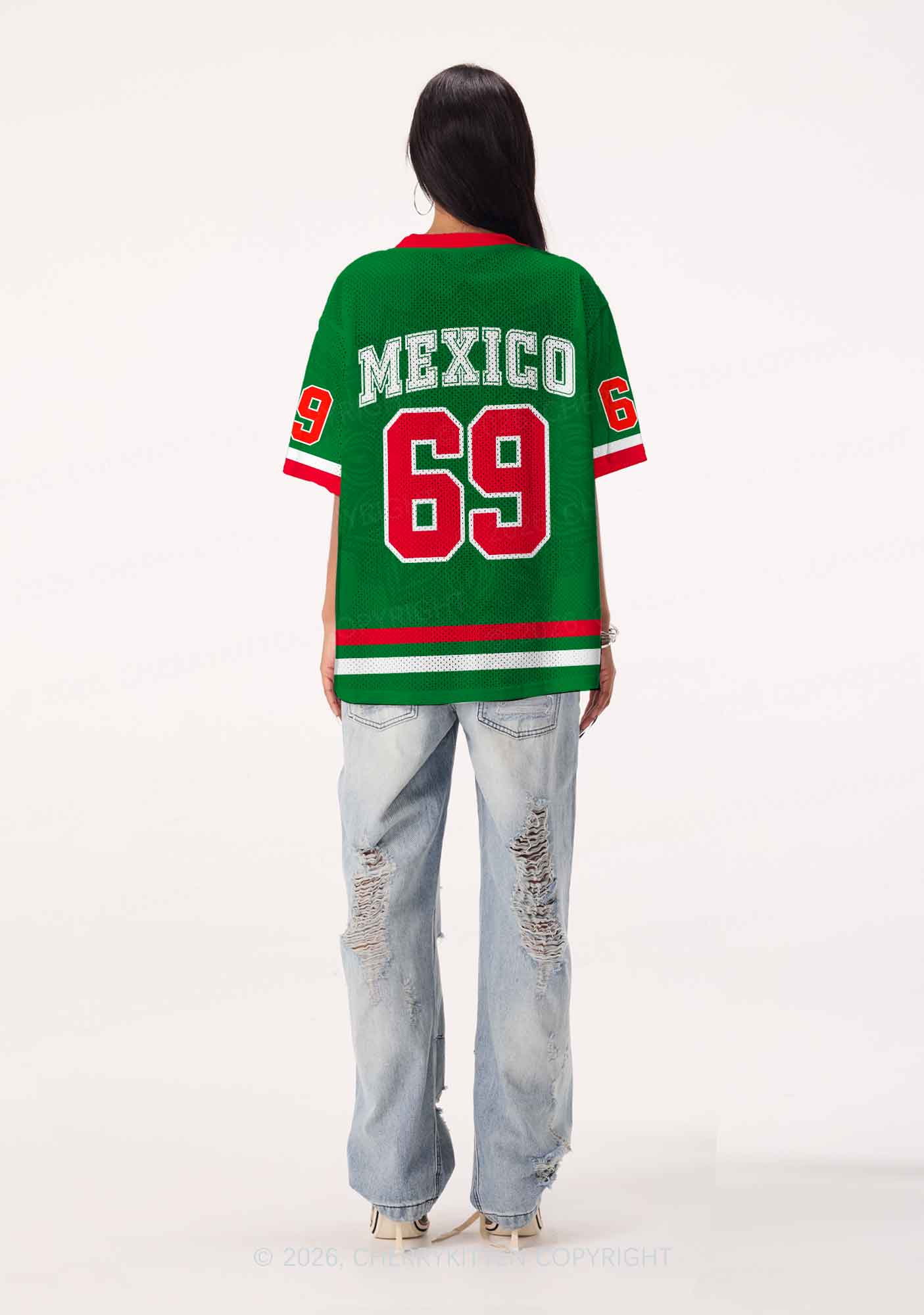 Custom Green Mexico Sombrero Y2K Sport Jersey Shirts Cherrykitten