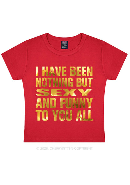 I Have Been Nothing Silver Foil Printed Y2K Baby Tee Cherrykitten