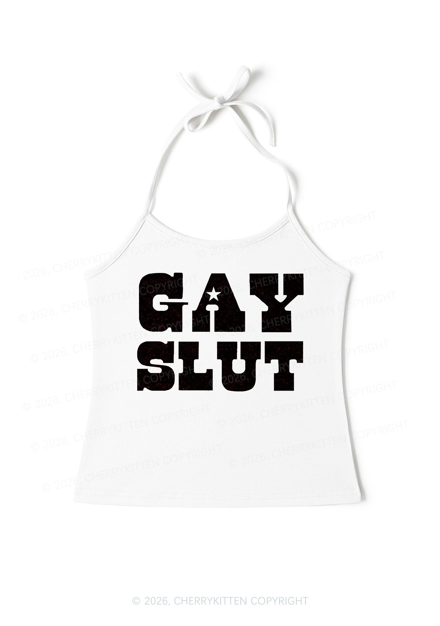 Gay Slxt Pride Y2K Halter Neck Cami Cherrykitten