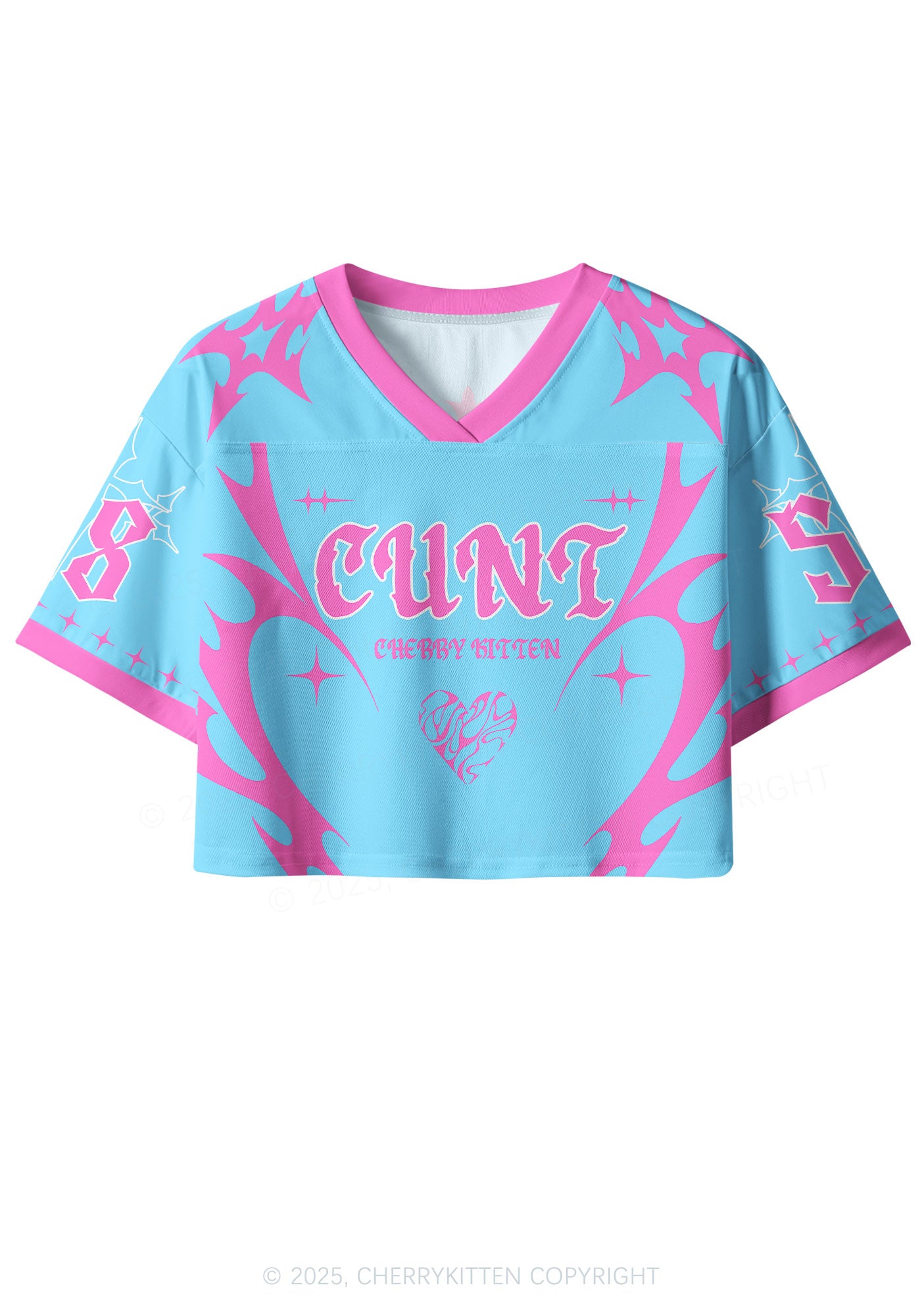 Custom Blue Star Cxxt Y2K Crop Sport Jersey Shirts Cherrykitten