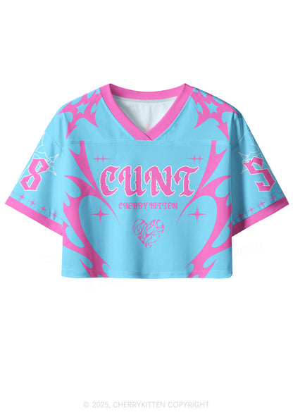 Custom Blue Star Cxxt Y2K Crop Sport Jersey Shirts Cherrykitten