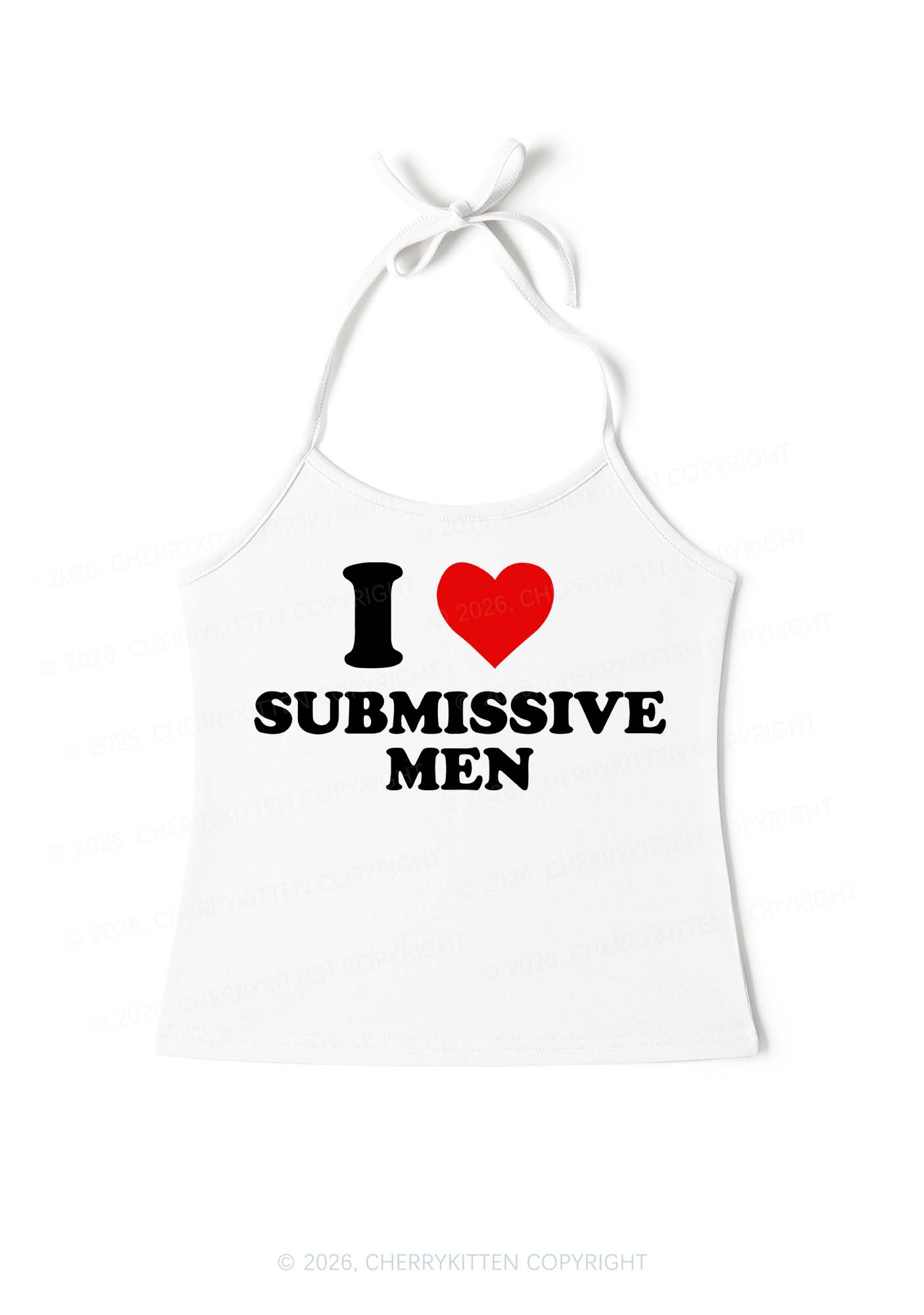 I Love S Men Y2K Halter Neck Cami Cherrykitten