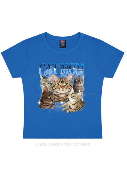 Custom Photo Cat Mom Y2K Baby Tee Cherrykitten