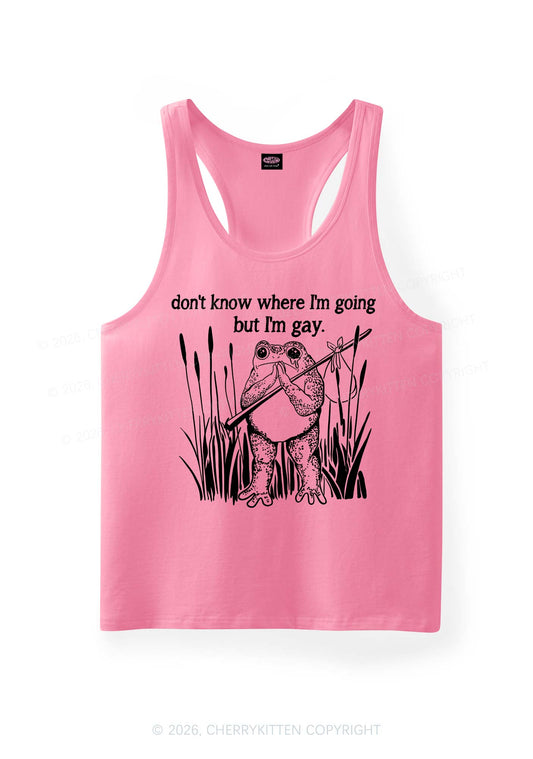 But I Am Gay Frog Pride Y2K Men Racerback Tank Top Cherrykitten