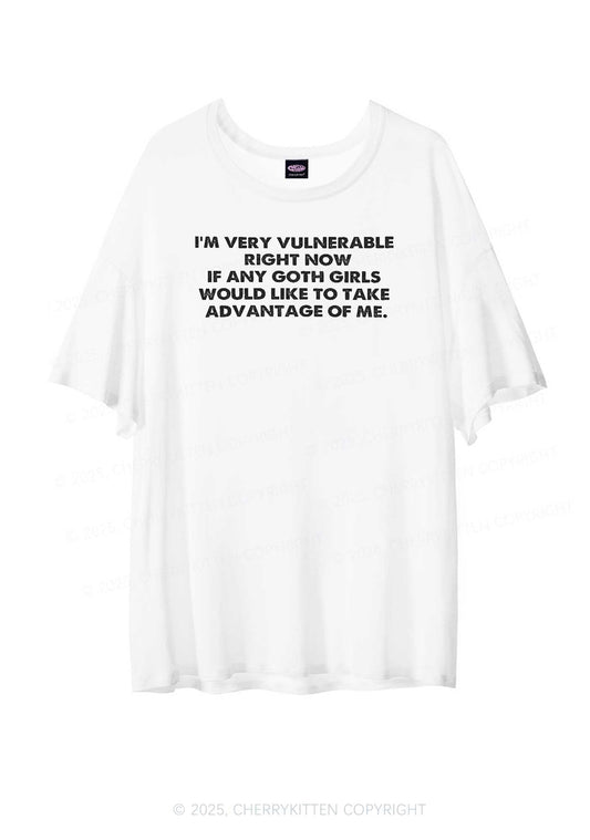 Im Vulnerable Y2K Sheer Boyfriend Tee Cherrykitten