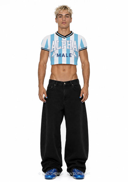 Alpha Male Unicorn Pride Y2K Crop Football Jersey Shirts Cherrykitten