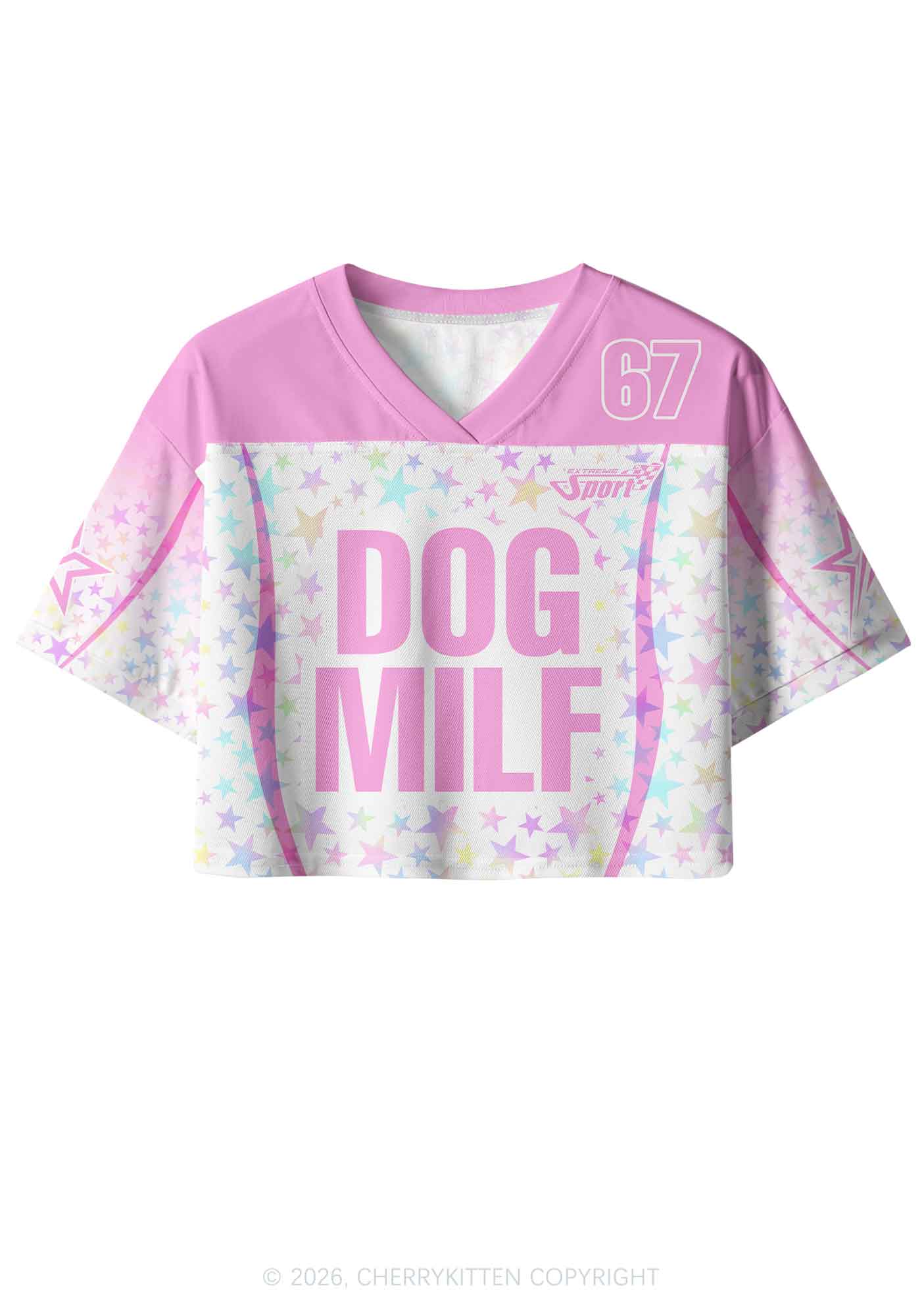 Pink Dog Mxxf Y2K Crop Sport Jersey Shirts Cherrykitten