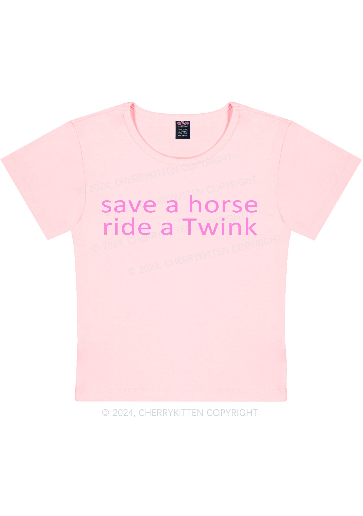 Ride A Twink Y2K Baby Tee Cherrykitten