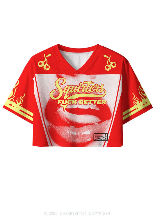 Squirters Fxxk Better Y2K Crop Sport Jersey Shirts Cherrykitten