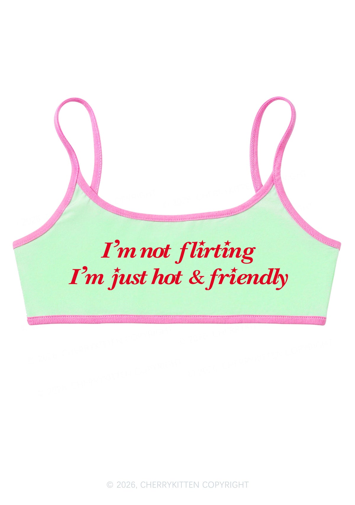 Just Hot And Friendly Y2K Super Crop Cami Cherrykitten