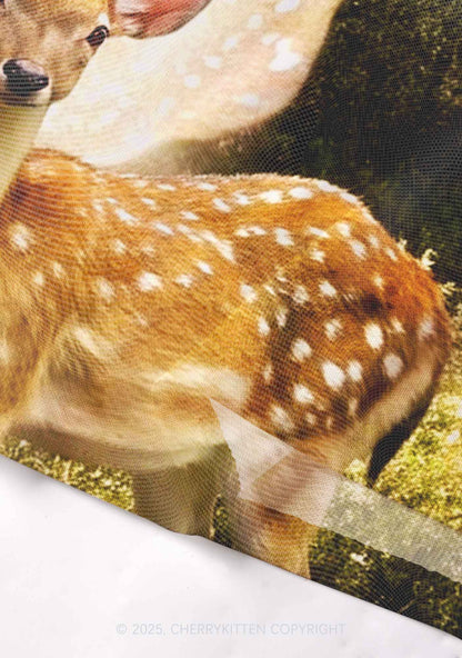 Forest Deer Y2K Mesh Cami Tank Cherrykitten