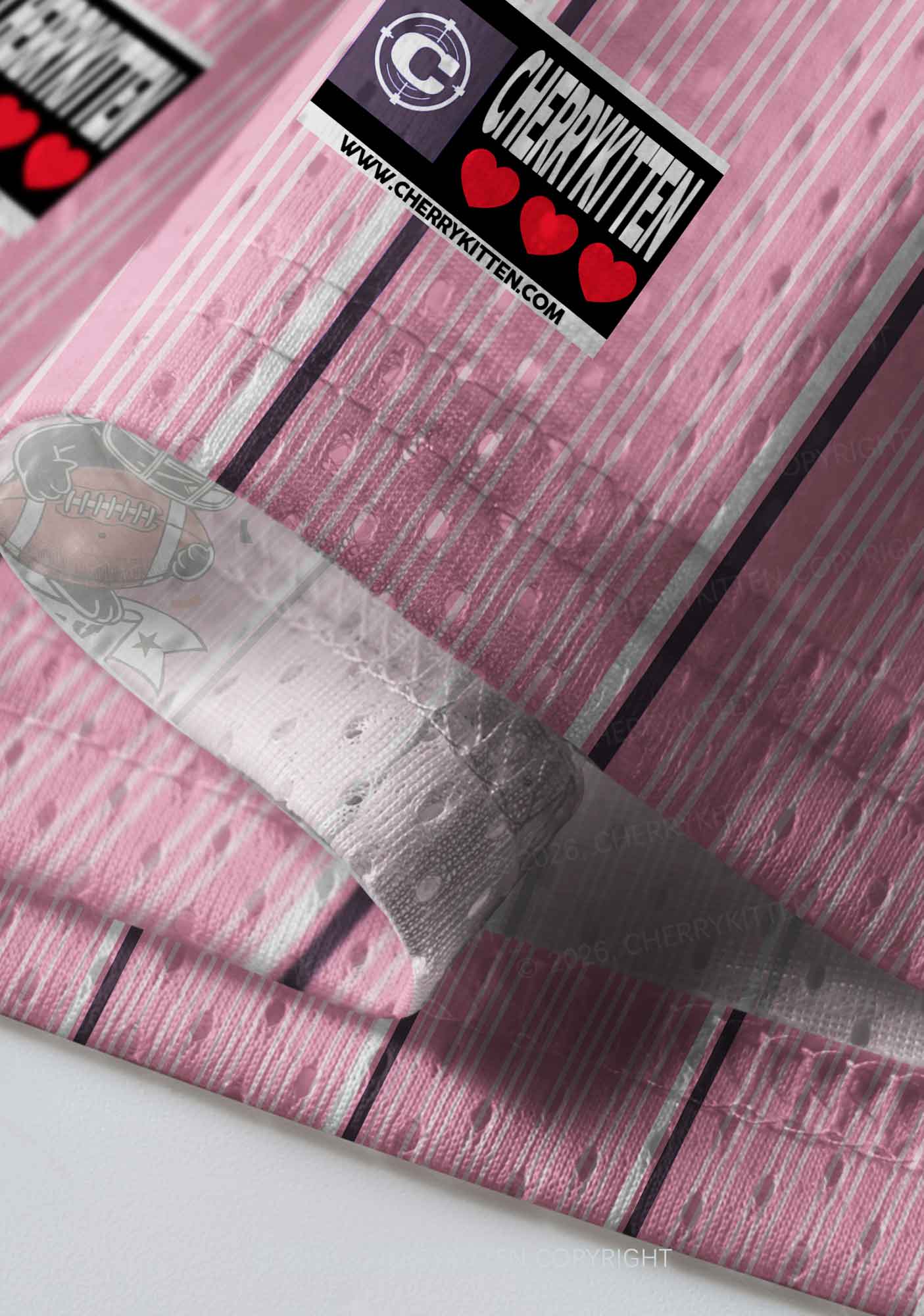 Pink Stripes Bunny Y2K Sport Jersey Shirts Cherrykitten