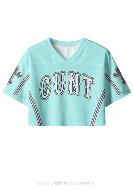 Custom Mint Green Cross Cxxt Y2K Crop Sport Jersey Shirts Cherrykitten