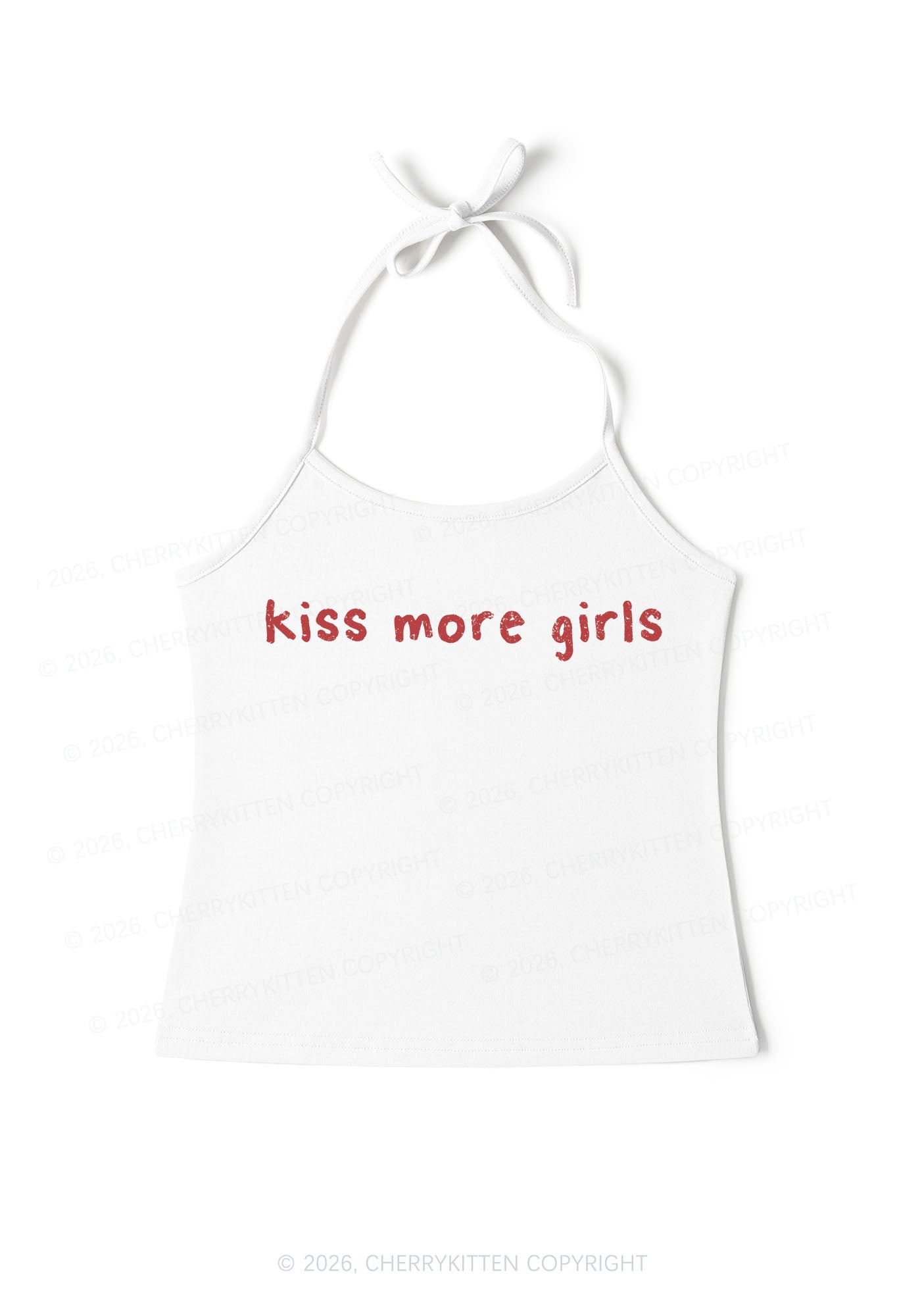 Kiss More Girls Pride Y2K Halter Neck Cami Cherrykitten