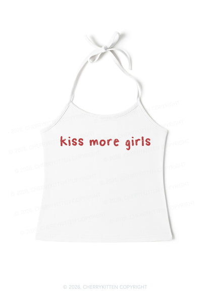 Kiss More Girls Pride Y2K Halter Neck Cami Cherrykitten