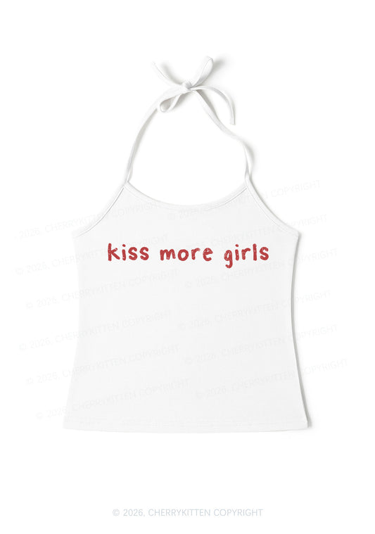 Kiss More Girls Pride Y2K Halter Neck Cami Cherrykitten