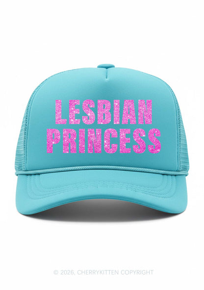 Glitter Lesbian Princess Pride Y2K Trucker Hat Cherrykitten