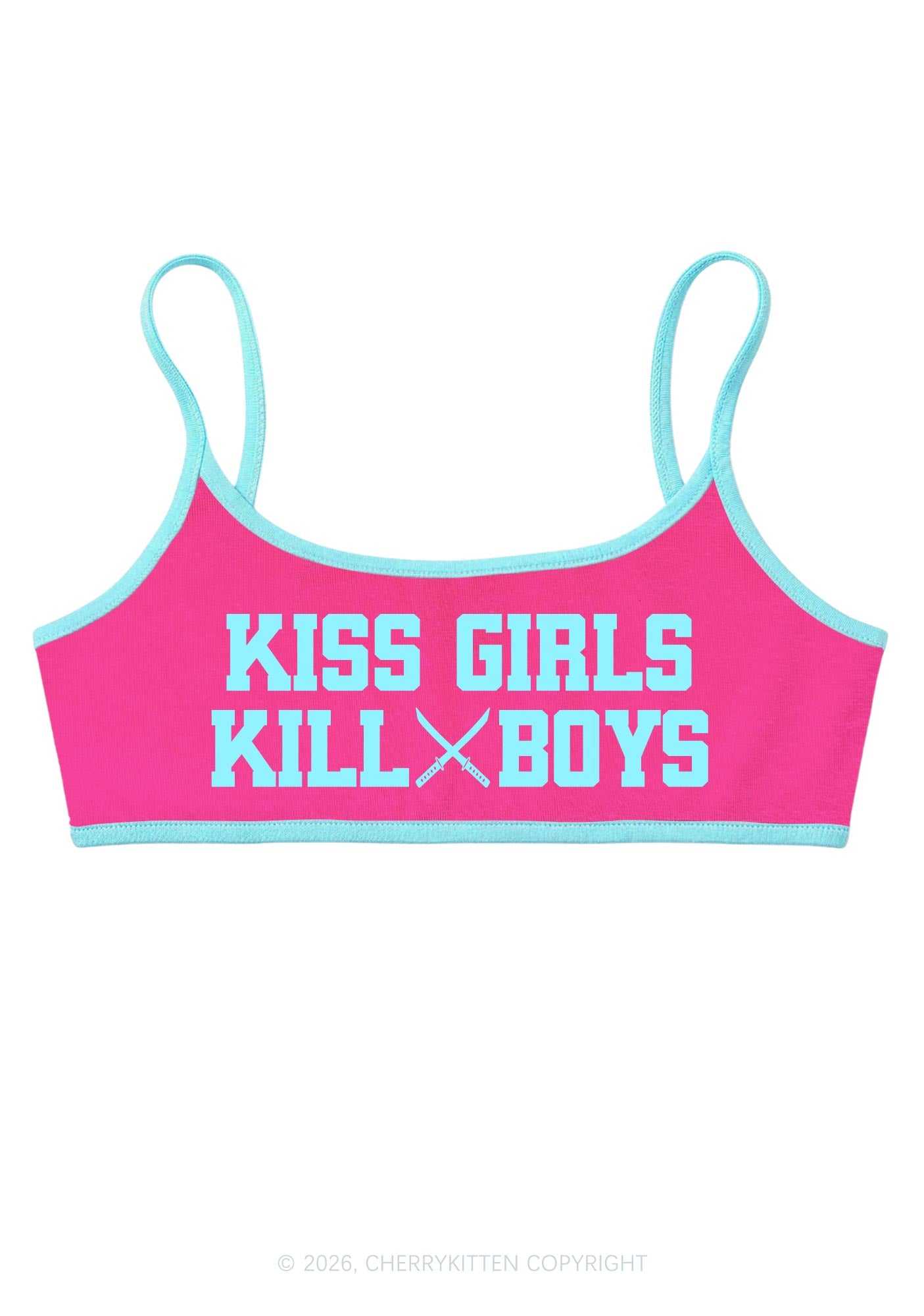 Kiss Girls Kill Boys Pride Y2K Super Crop Cami Cherrykitten