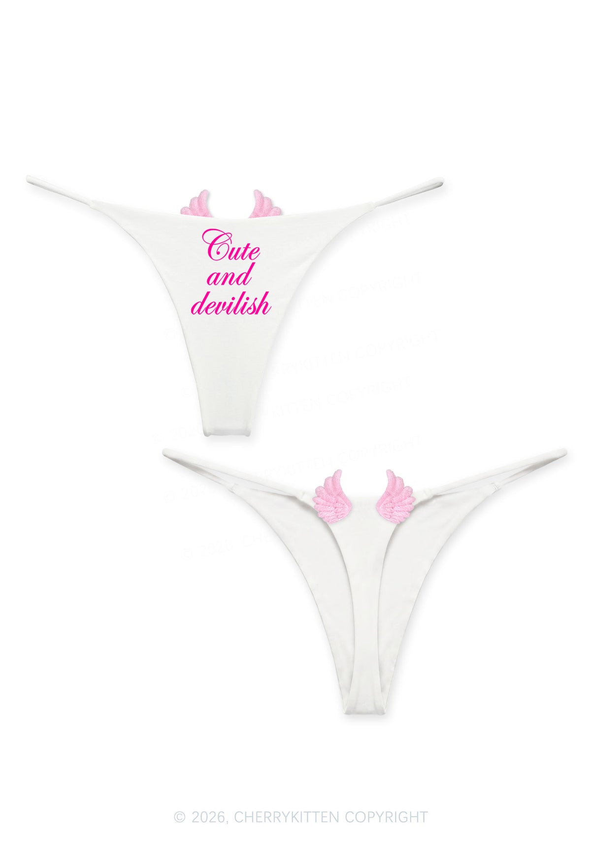 Halloween Cute And Devilish Y2K Goth Angel Wings Bikini String Thong Cherrykitten