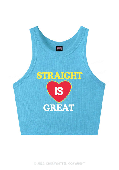 Straight Is Great Pride Y2K Crop Tank Top Cherrykitten