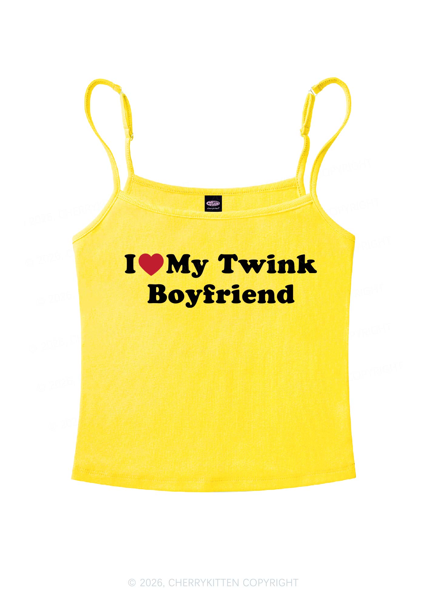 I Love My Twink BF Pride Y2K Spaghetti Strap Cami Cherrykitten